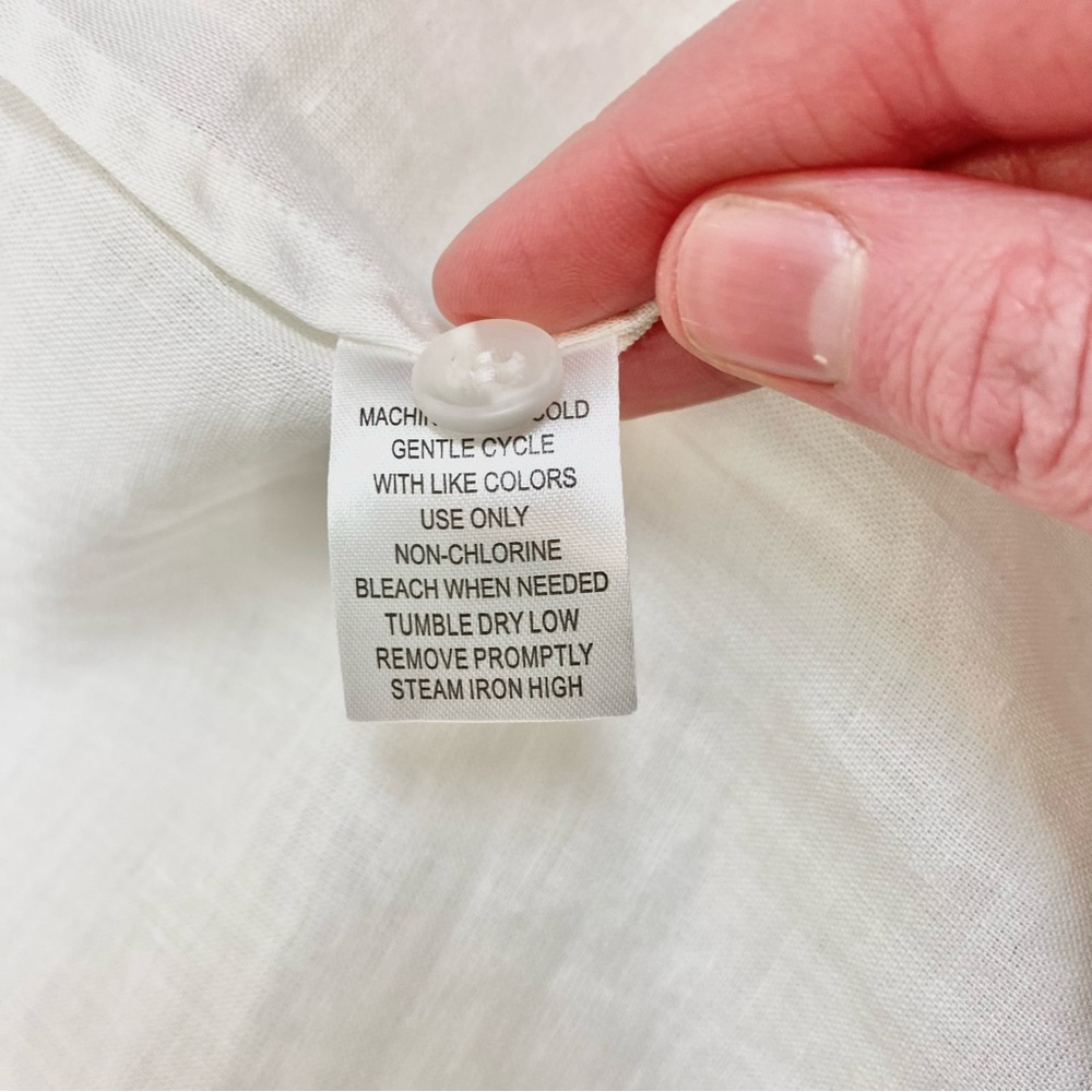 Allison Taylor Button Down Linen Quarter/Long Sleeve Shirt - Picture 10 of 11